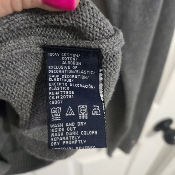 Tommy Hilfiger Vintage Knitted Sweater Unisex L/XL Retro 90s Y2K Gray Cotton - Picture 8 of 11